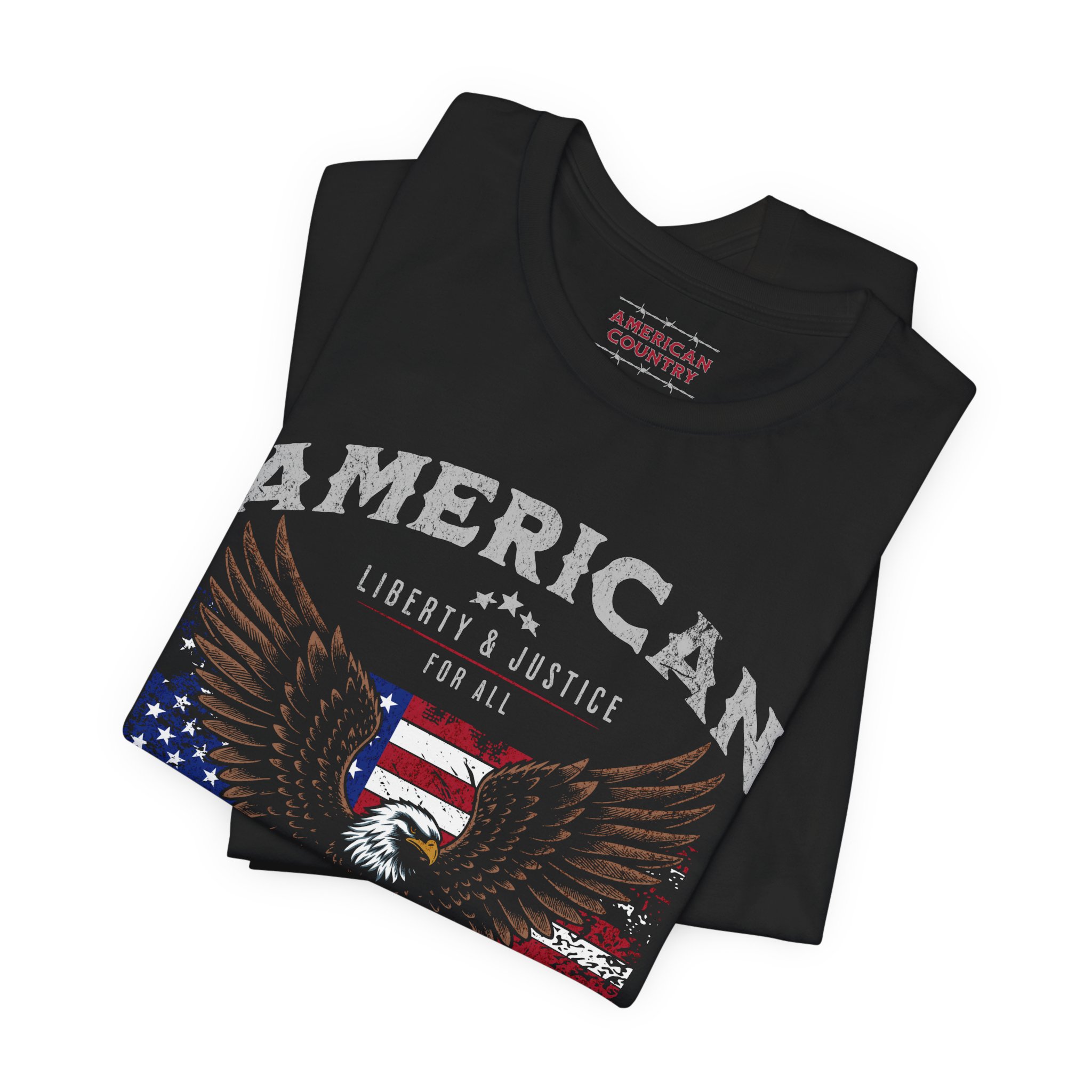 American Country "Liberty and Justice" Men's T-shirt - Image 5