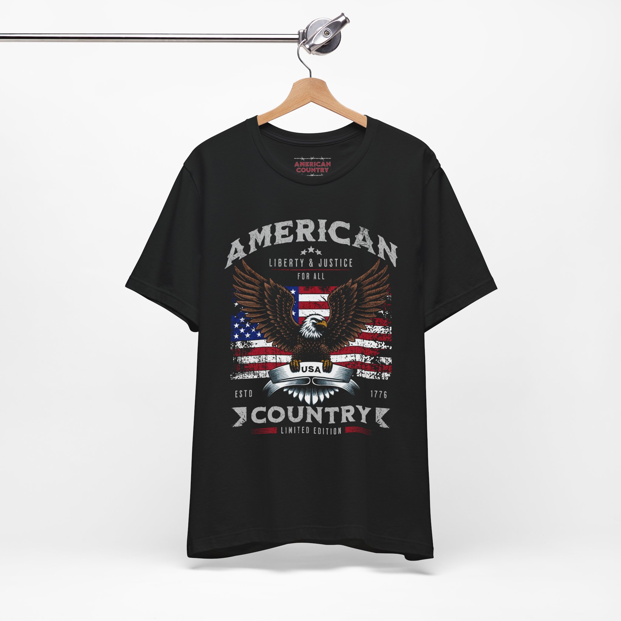 American Country "Liberty and Justice" Men's T-shirt - Image 4