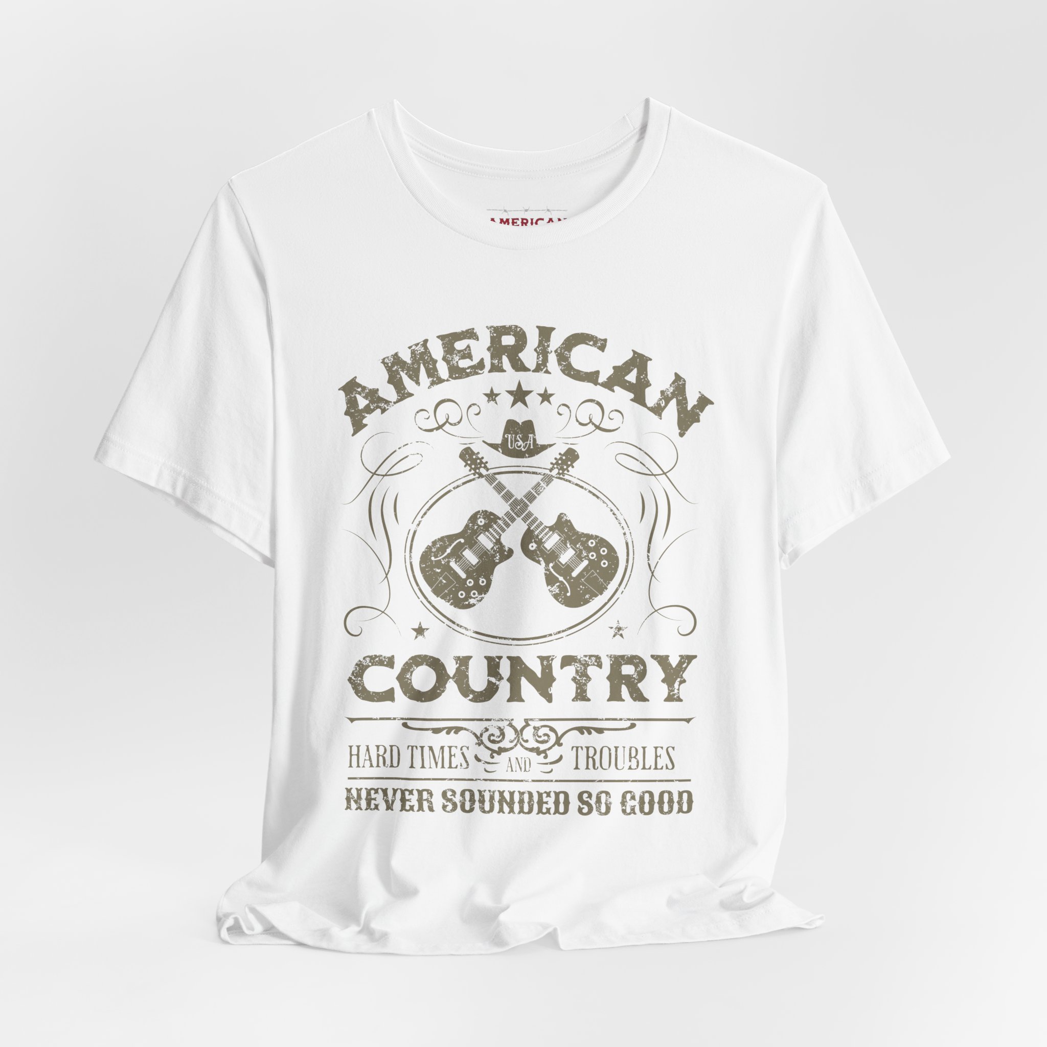 American Country “Hard Times and Troubles” Men’s T-shirt - Image 4