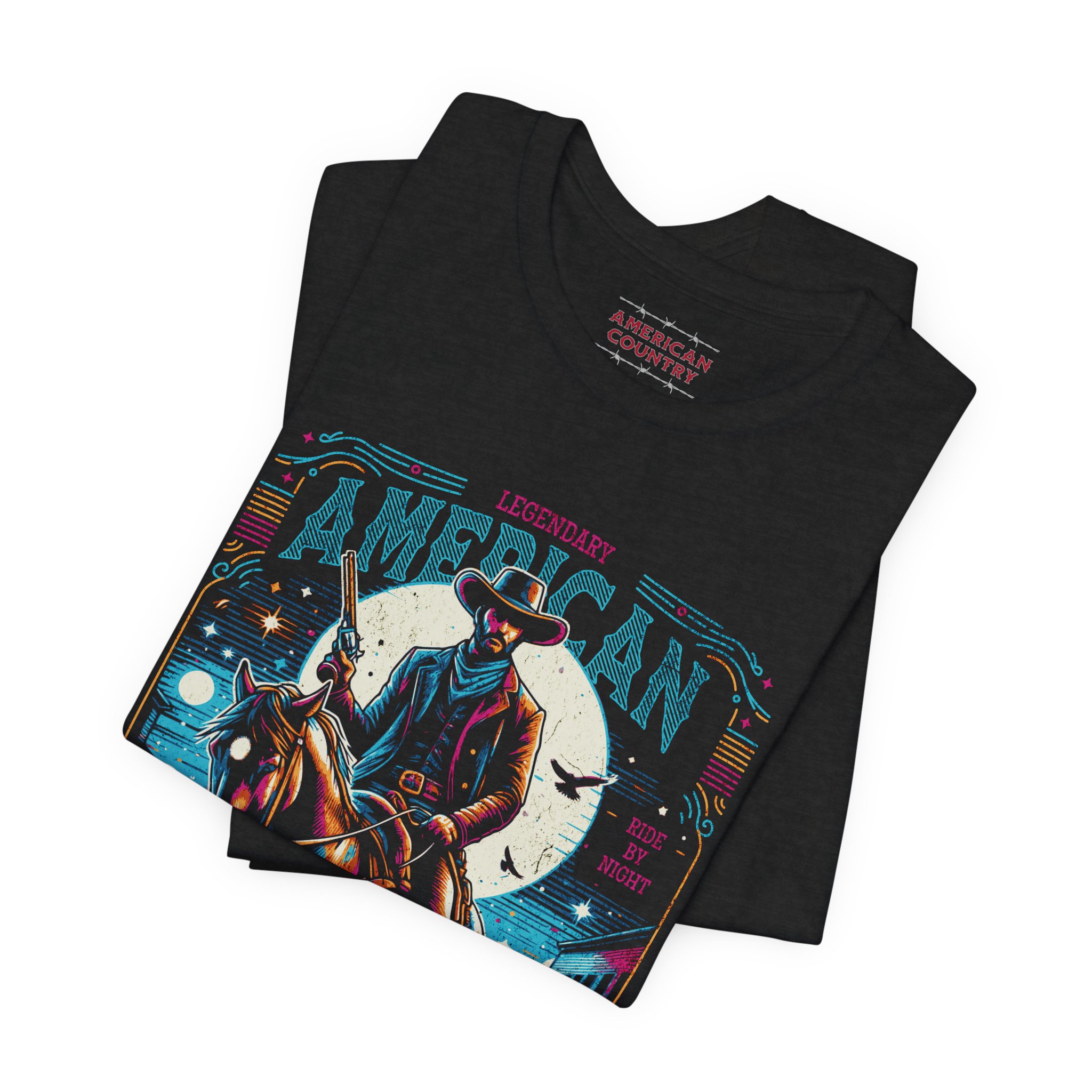 American Country "Ride By Night" Men's T-shirt - Image 5