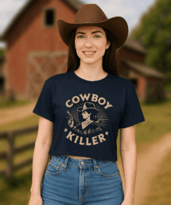 American Country "Cowboy Killer" Women's Crop Tee