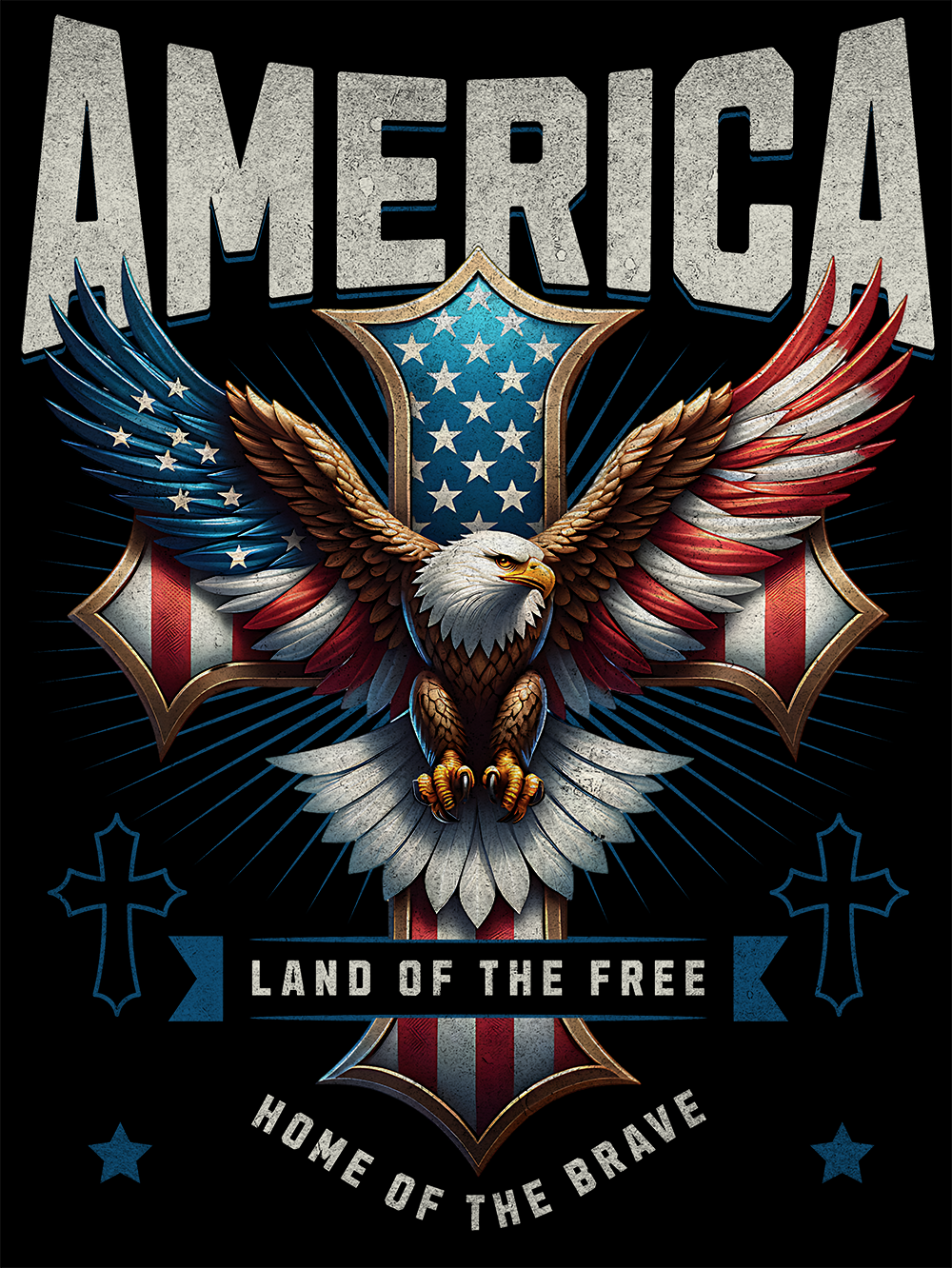 American Country "Land of the Free" Men's T-shirt - Image 2