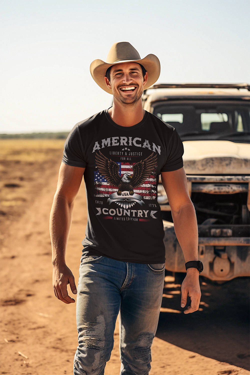 American Country "Liberty and Justice" Men's T-shirt