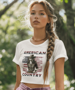 American Country's "American Cowgirl" Women's Crop Tee