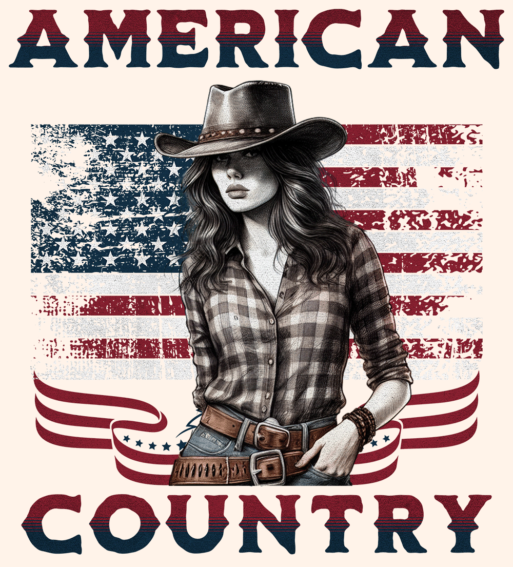 American Country's "American Cowgirl" Women's Crop Tee - Image 2