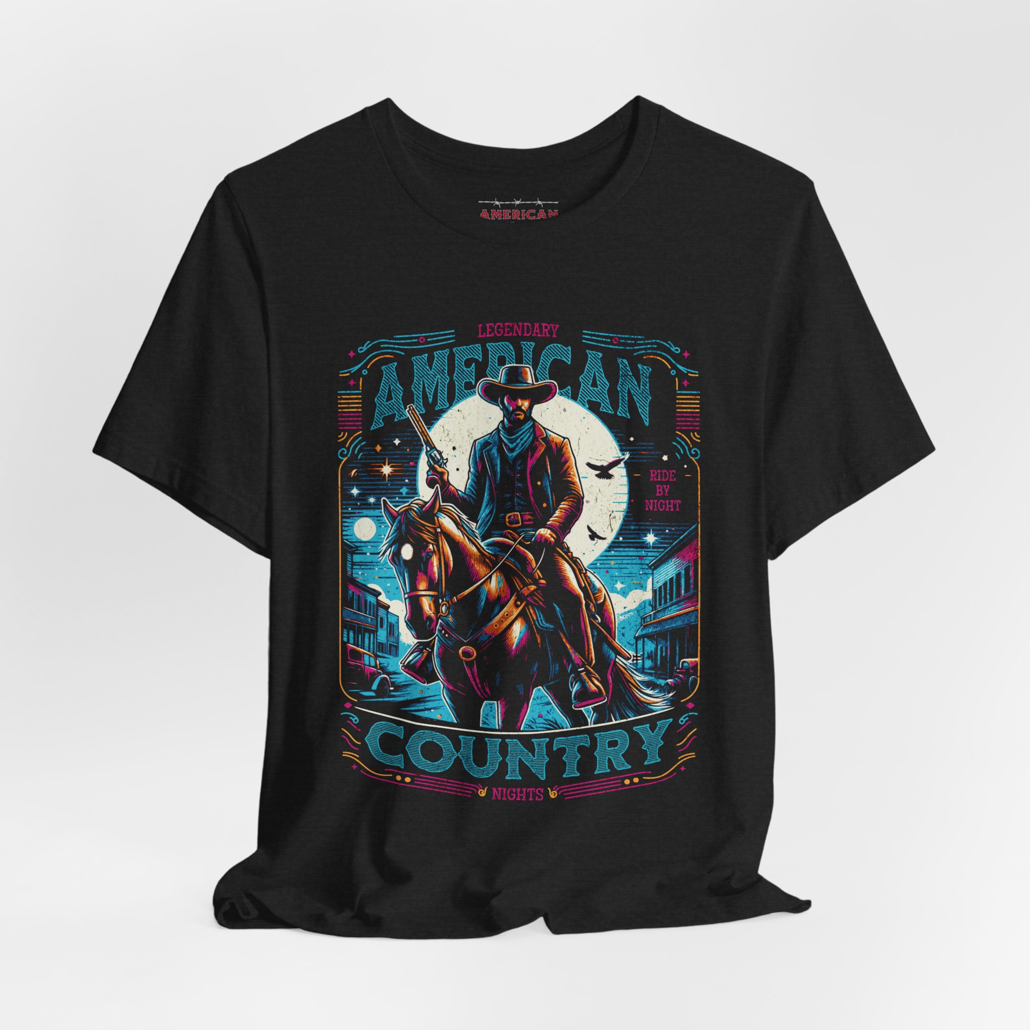 American Country "Ride By Night" Men's T-shirt - Image 3