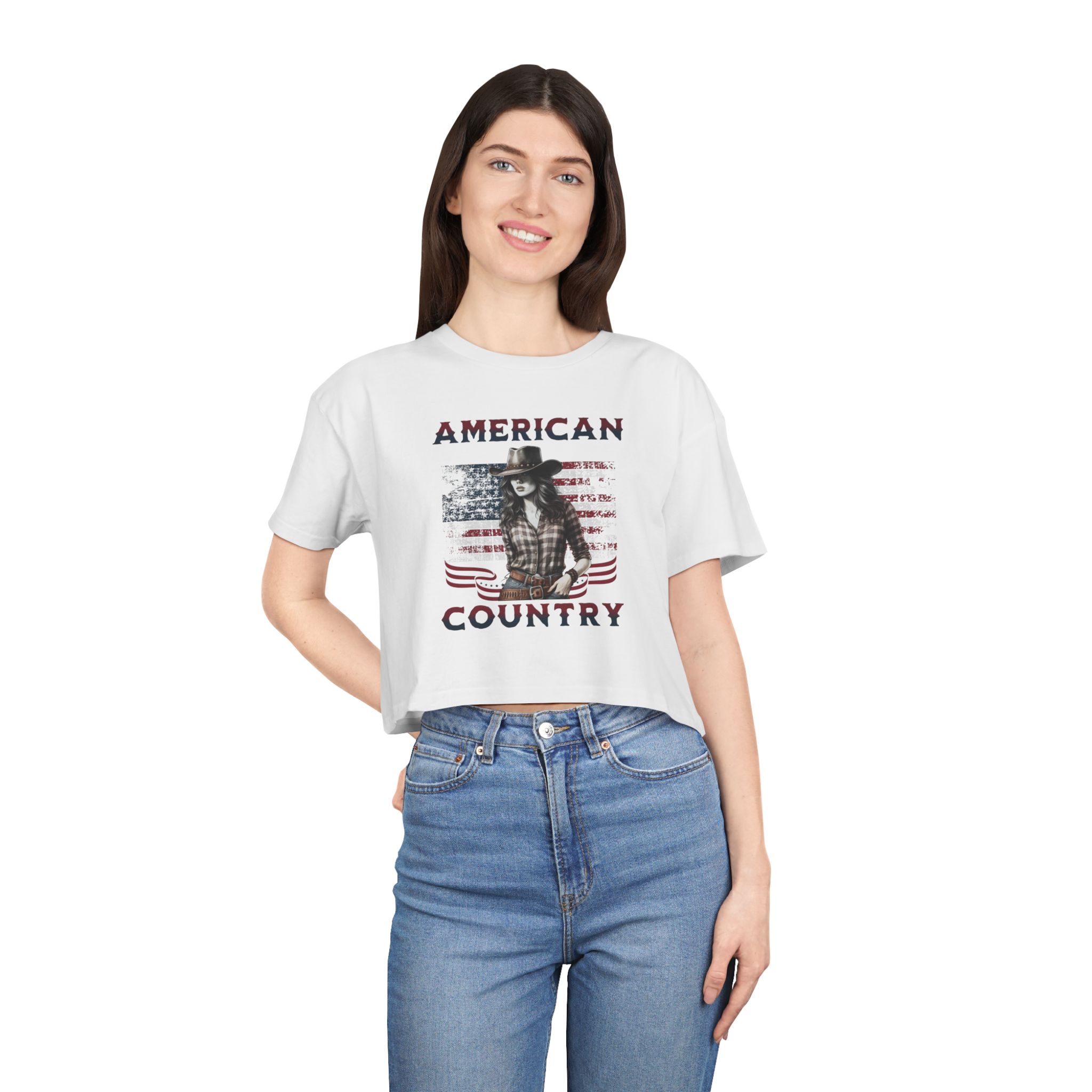 American Country's "American Cowgirl" Women's Crop Tee - Image 5
