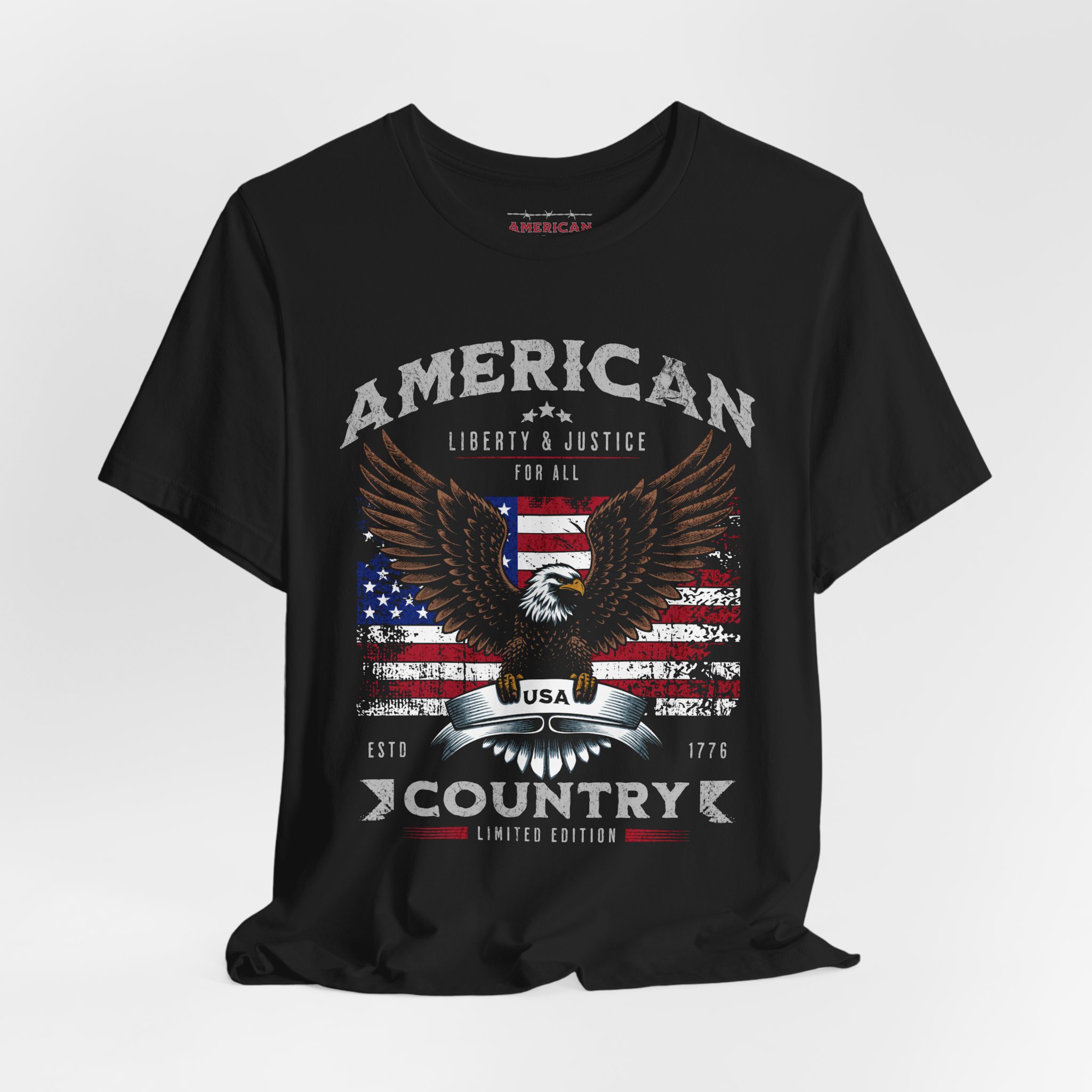 American Country "Liberty and Justice" Men's T-shirt - Image 3